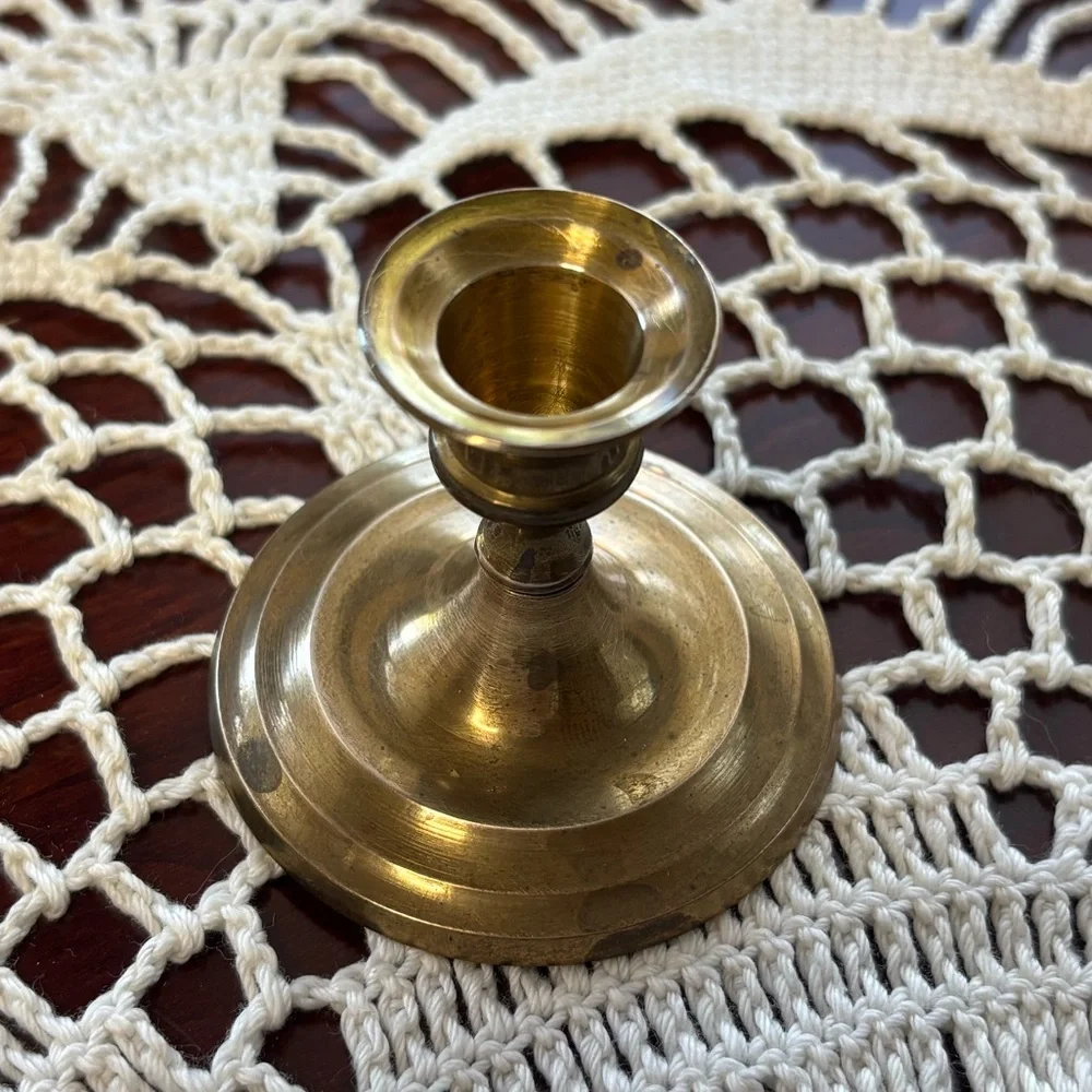 Brass Candle Holders Elegant Gold Vintage MCM Antique Boho Cottage Home Decor